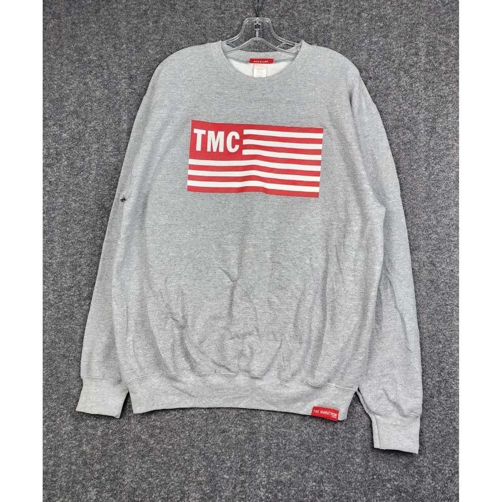 The Marathon Clothing TMC‎ Flag Sweatshirt Mens XXL Gray Nipsey Hussle Crewneck